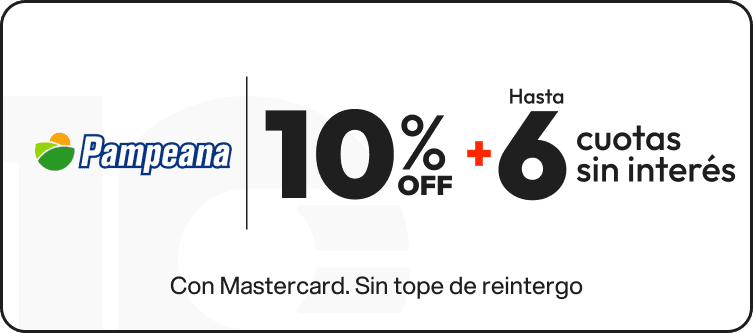 Tarjeta Pampeana: 10% OFF y hasta 6 cuotas sin interés con Mastercard, sin tope de reintegro
