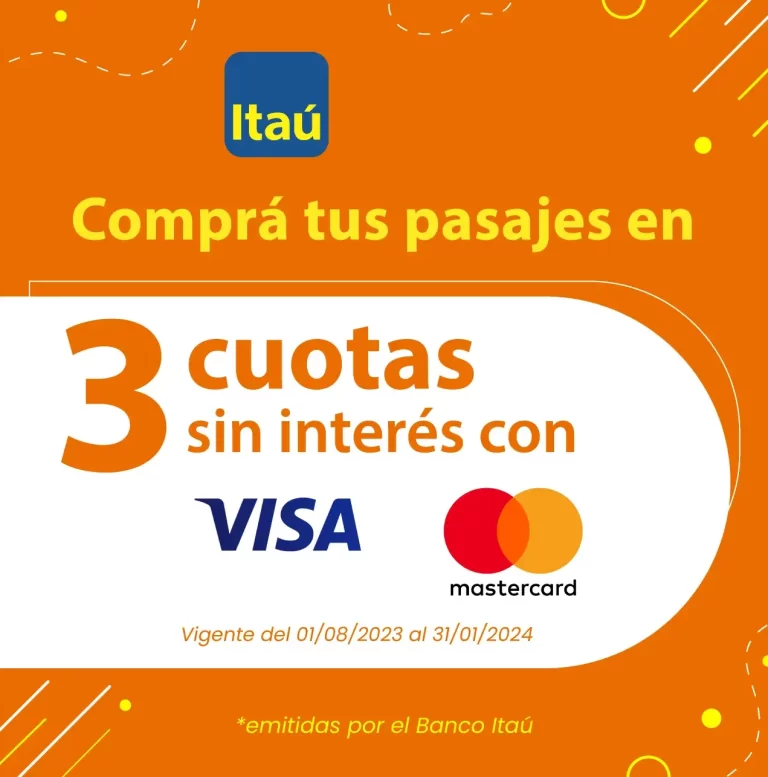 Promoción con Banco Itaú de 3 cuotas sin interés
